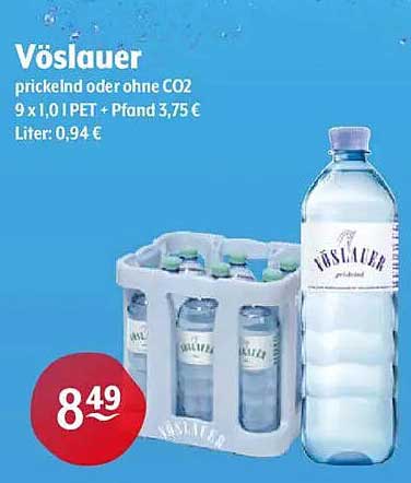 Vöslauer Prickelnd oder ohne CO2 - 9 x 1,0 l PET