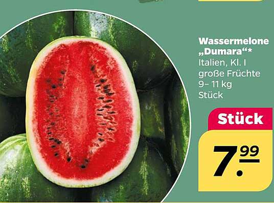 Wassermelone „Dumara“ (Italien, Kl. I, große Früchte 9-11 kg)