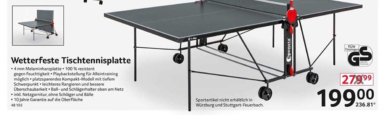 Wetterfeste Tischtennisplatte