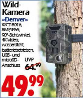 Wildkamera »Denver« WCTF-8016, 8MP, IP65, 90°-Sichtwinkel, 4K-Video