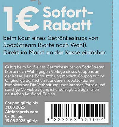 1 € Sofort-Rabatt beim Kauf eines Getränkesirups von SodaStream