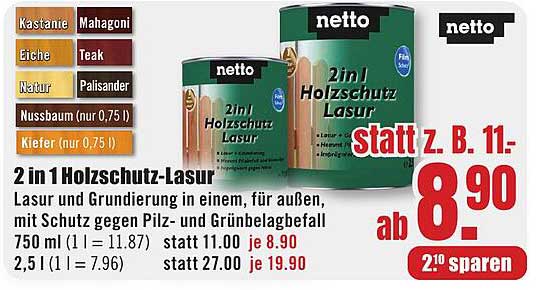 2 in 1 Holzschutz-Lasur
