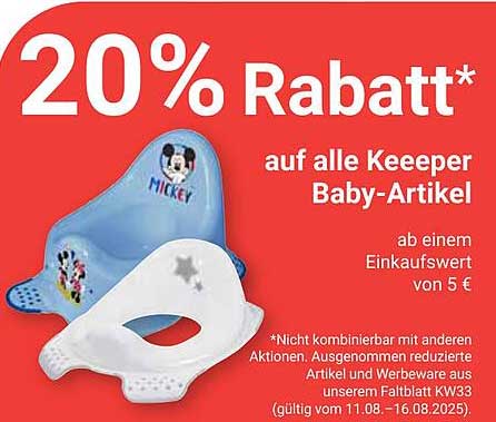20% Rabatt auf alle Keeper Baby-Artikel