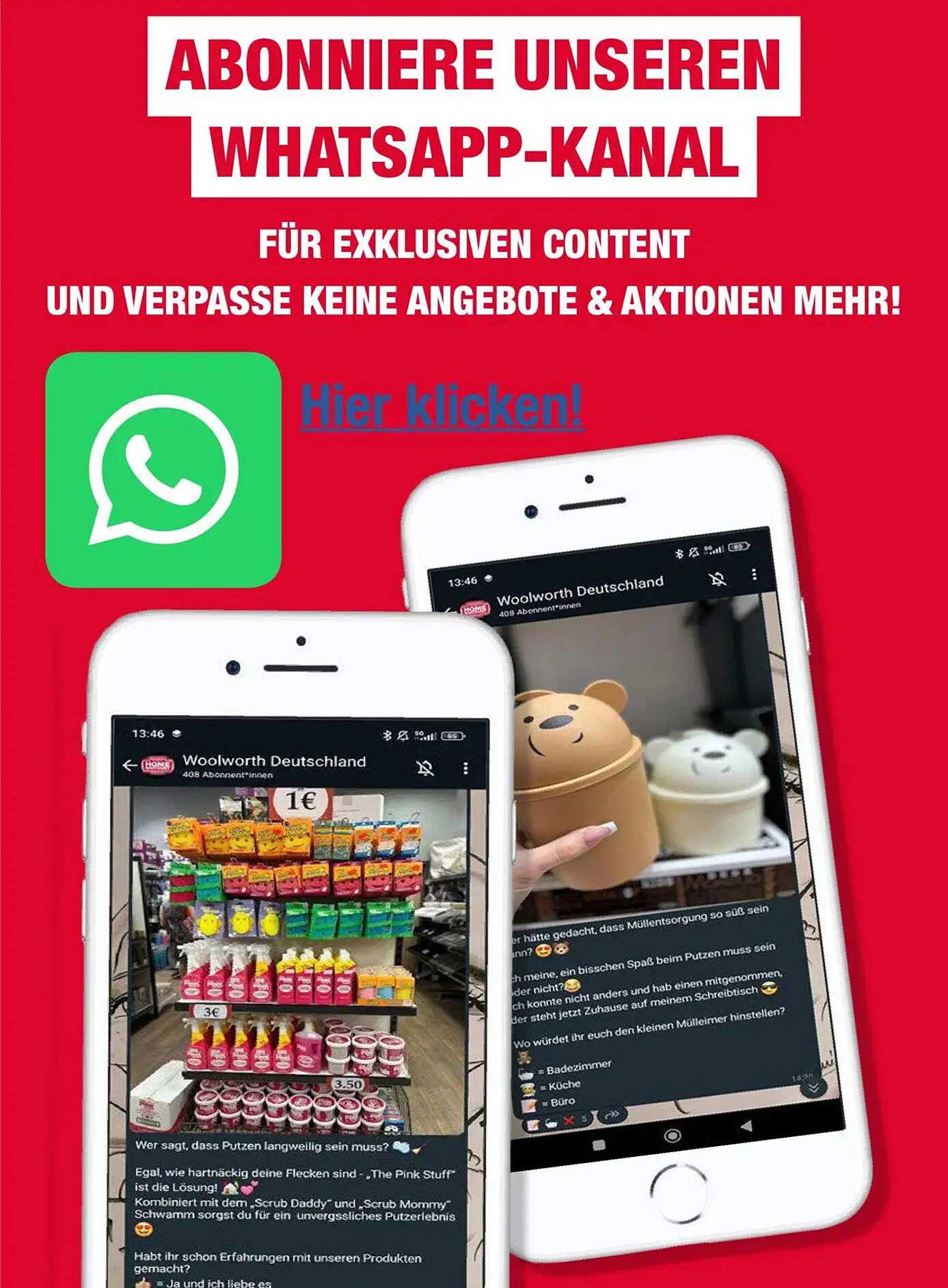 Abonniere unseren WhatsApp-Kanal für exklusive Angebote