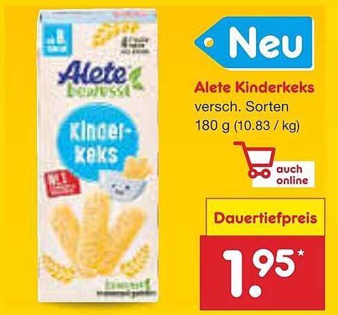 Alete Kinderkeks verschiedene Sorten 180 g