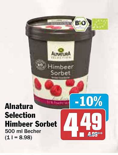 Alnatura Selection Himbeer Sorbet 500 ml Becher