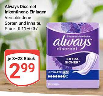 Always Discreet Inkontinenz-Einlagen