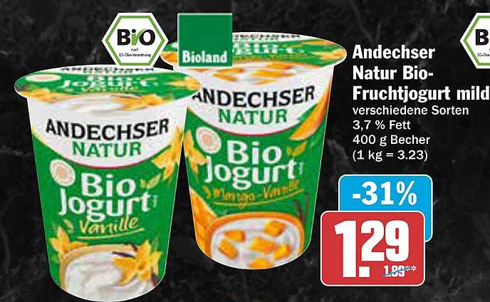 Andechser Natur Bio-Fruchtjogurt mild 400 g
