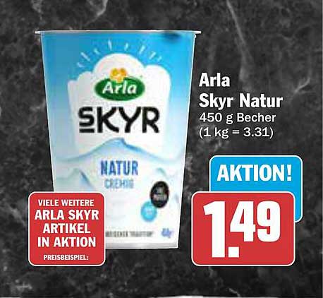 Arla Skyr Natur 450 g Becher (1 kg = 3.31)