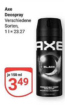 Axe Deospray Verschiedene Sorten, je 150 ml für nur 3,49 €