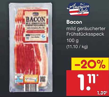 Bacon mild geräucherter Frühstücksspeck 100 g