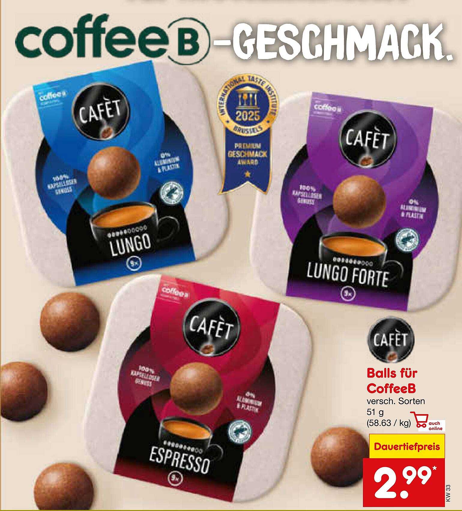 Balls für CoffeeB, versch. Sorten, 51 g