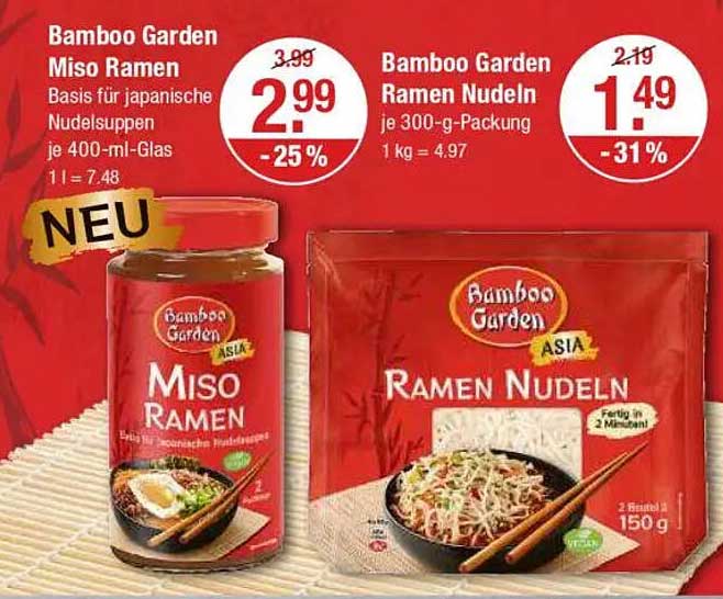 Bamboo Garden Miso Ramen und Ramen Nudeln - Jetzt zum Sparpreis!