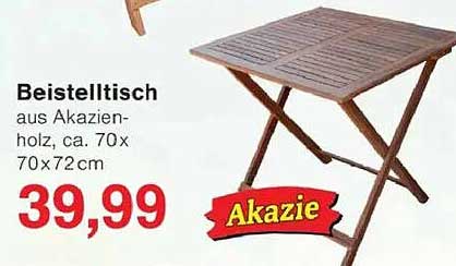 Beistelltisch aus Akazienholz, ca. 70 x 70 x 72 cm