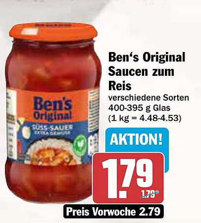 Ben's Original Saucen zum Reis - verschiedene Sorten 400-395 g Glas