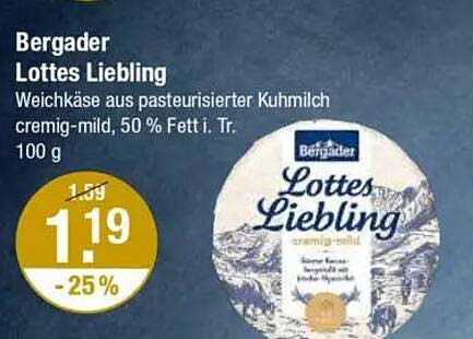 Bergader Lottes Liebling Weichkäse 100 g