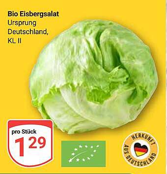 Bio Eisbergsalat Ursprung Deutschland, KL II