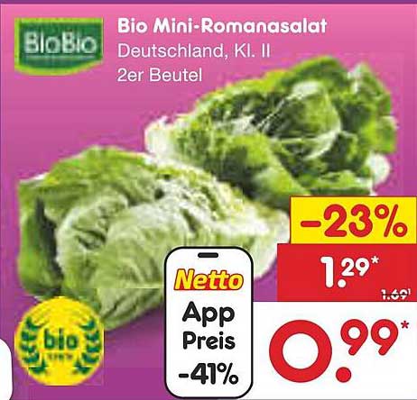 Bio Mini-Romanasalat Deutschland, Kl. II 2er Beutel