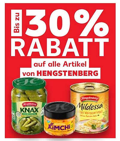 Bis zu 30% Rabatt auf alle Artikel von HENGSTENBERG
