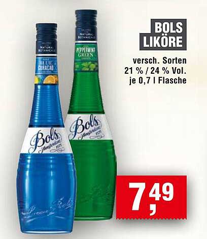 Bols Liköre - Verschiedene Sorten