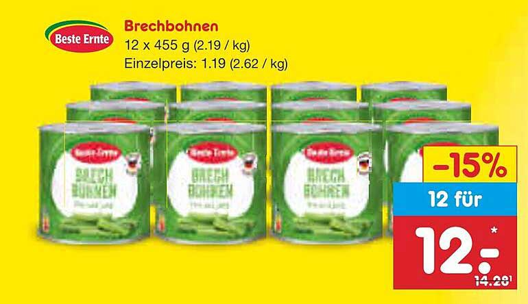 Brechbohnen 12 x 455 g (Beste Ernte)