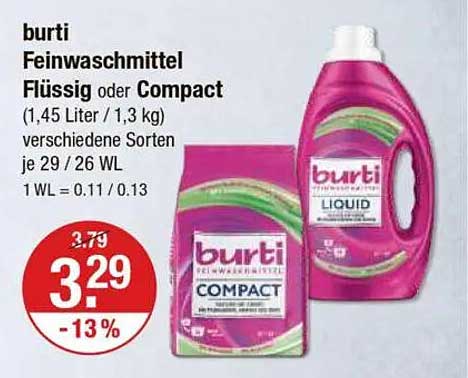 burti Feinwaschmittel Flüssig oder Compact