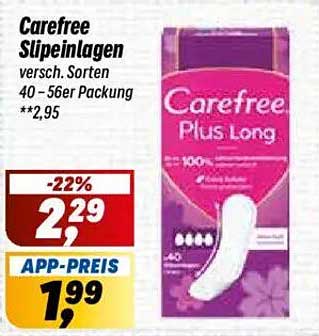 Carefree Slipeinlagen, verschiedene Sorten 40 – 56er Packung