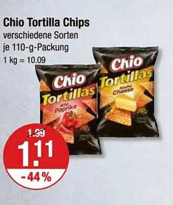 Chio Tortilla Chips verschiedene Sorten je 110-g-Packung