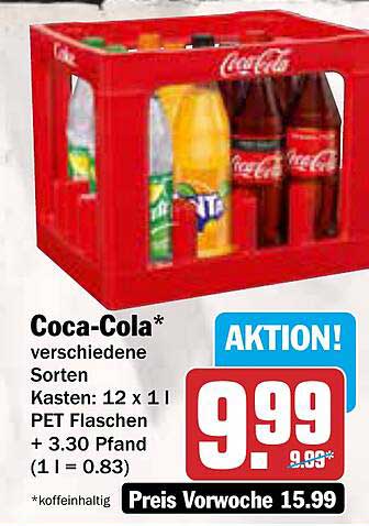 Coca-Cola Kasten 12 x 1 l PET Flaschen