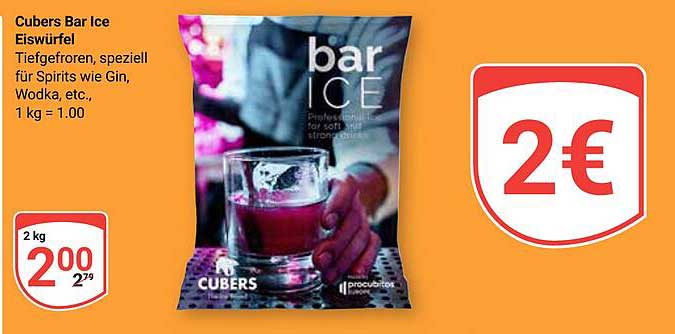 Cubers Bar Ice Eiswürfel 2 kg
