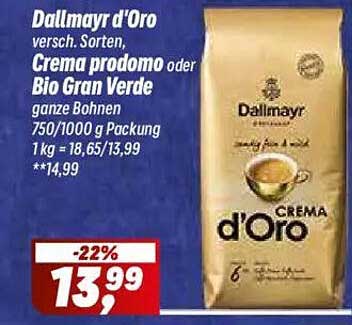 Dallmayr d'Oro - Cremiger Kaffeegenuss für echte Feinschmecker