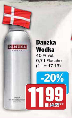 Danzka Wodka 0,7 l Flasche - 20% Rabatt