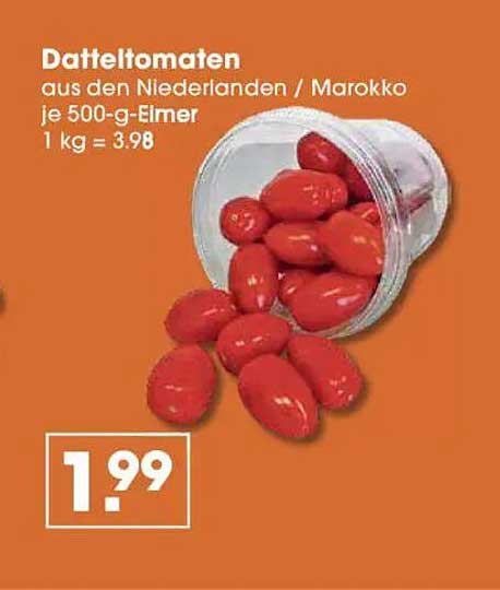 Datteltomaten aus den Niederlanden / Marokko je 500-g-Behälter
