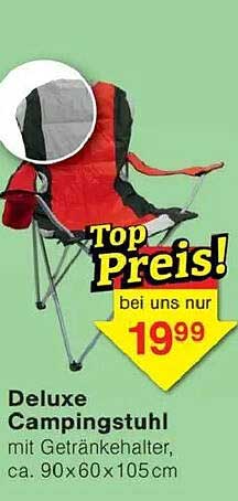 Deluxe Campingstuhl mit Getränkehalter, ca. 90x60x105 cm