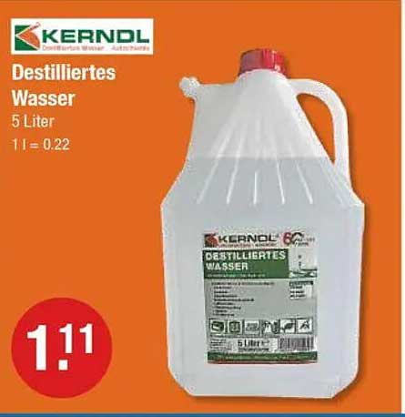 Destilliertes Wasser 5 Liter von KERNDL