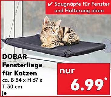 DOBAR Fensterliege für Katzen