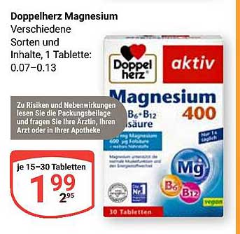 Doppelherz Magnesium 400 - Verschiedene Sorten und Inhalte