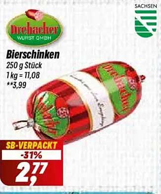 Drehacher Bierschinken 250 g Stück - Jetzt nur 2,77 €!