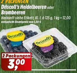 Driscoll's Heidelbeeren oder Brombeeren 2 Packungen