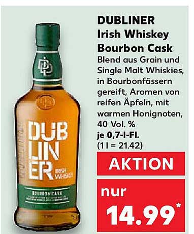 DUBLINER Irish Whiskey Bourbon Cask