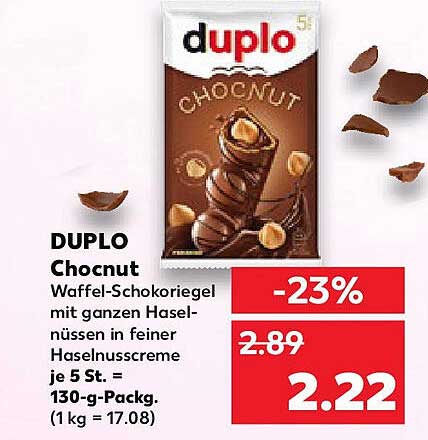 DUplo Chocnut Waffel-Schokoriegel mit ganzen Haselnüssen