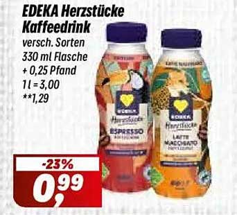 EDEKA Herzstücke Kaffeegetränk - verschiedenste Sorten 330 ml Flasche