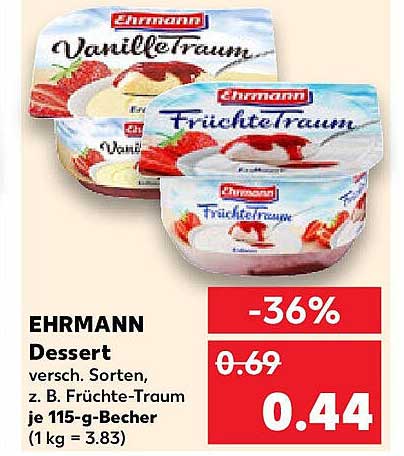 EHRMANN Dessert - verschiedene Sorten wie Früchtetraum und VanilleTraum