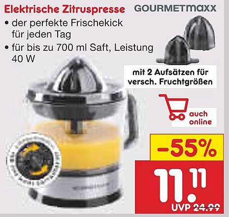 Elektrische Zitruspresse GOURMETMAXX