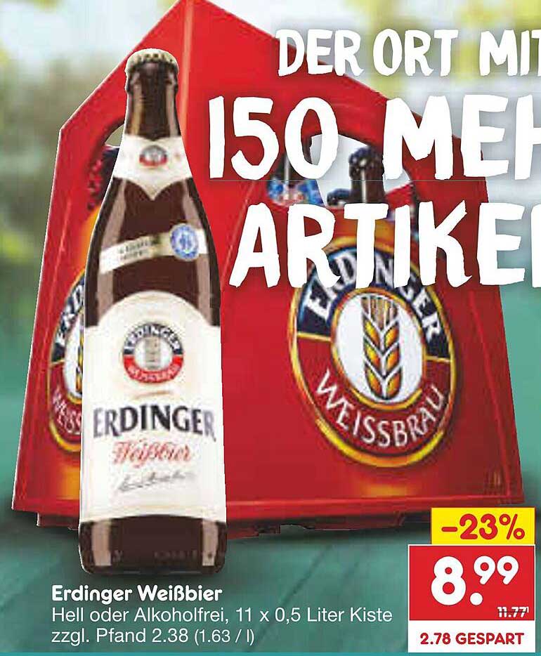 Erdinger Weißbier – 11 x 0,5 Liter Kiste