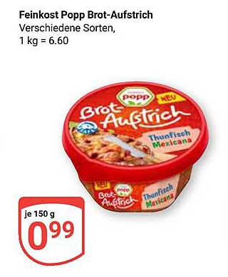 Feinkost Popp Brot-Aufstrich - Thunfisch Mexicana