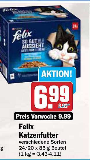 Felix Katzenfutter verschiedene Sorten 24/20 x 85 g Beutel