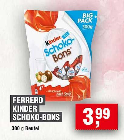 Ferrero Kinder Schoko-Bons 300 g Beutel