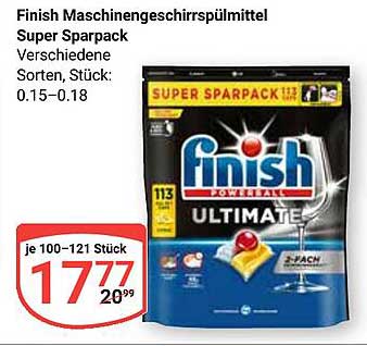 Finish Maschinen Geschirrspülmittel Super Sparpack