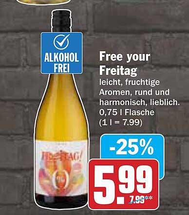 Free your Freitag - Alkoholfreier Weißwein